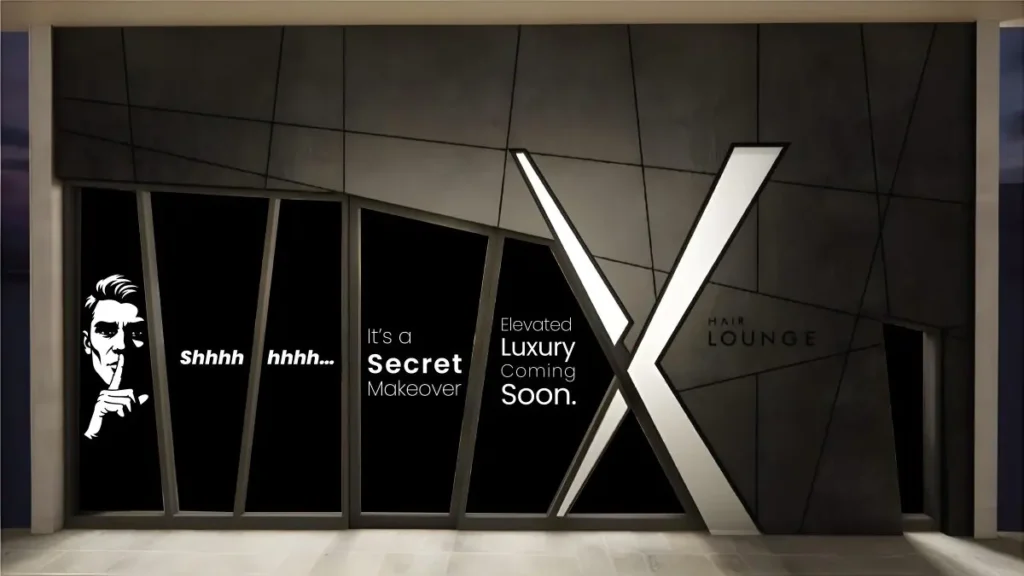 Glass design for X HAIR LOUNGE